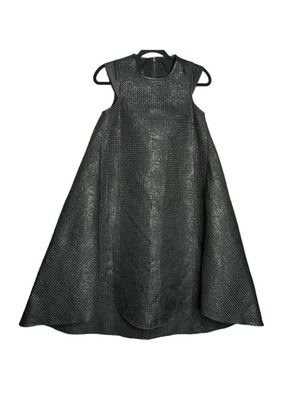 Imperial High Fashion Jacquard Textured Cap Sleeve Midi Trapeze Dress, Size XS